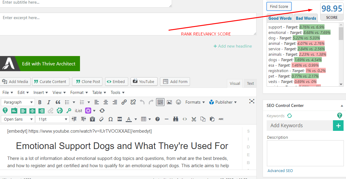 Rank Relevancy On Page SEO Score Rank Relevancy On Page SEO Score