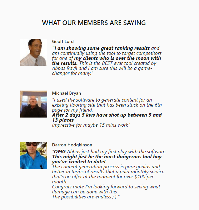 Buffer Sites Wizard Testimonials Buffer Sites Wizard Testimonials