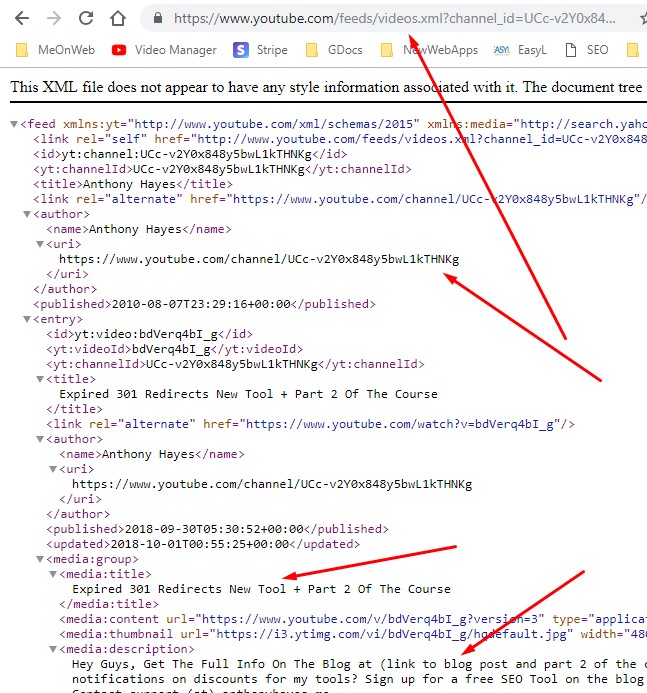 youtube channel rss