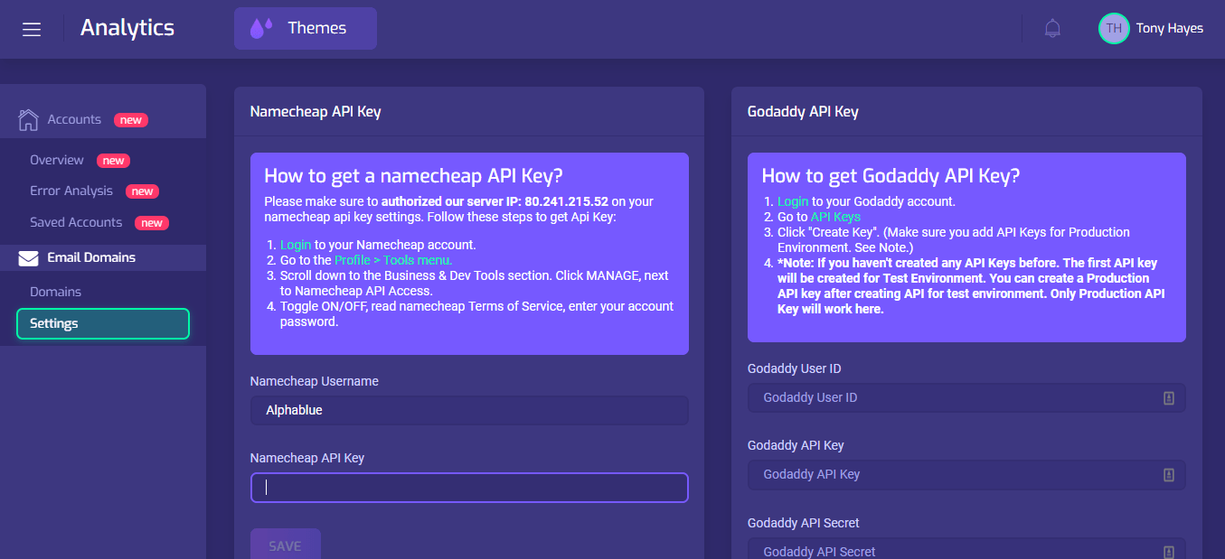ADD EMAIL DOMAINS USING API FROM NAMECHEAP OR GODADDY ADD EMAIL DOMAINS USING API FROM NAMECHEAP OR GODADDY